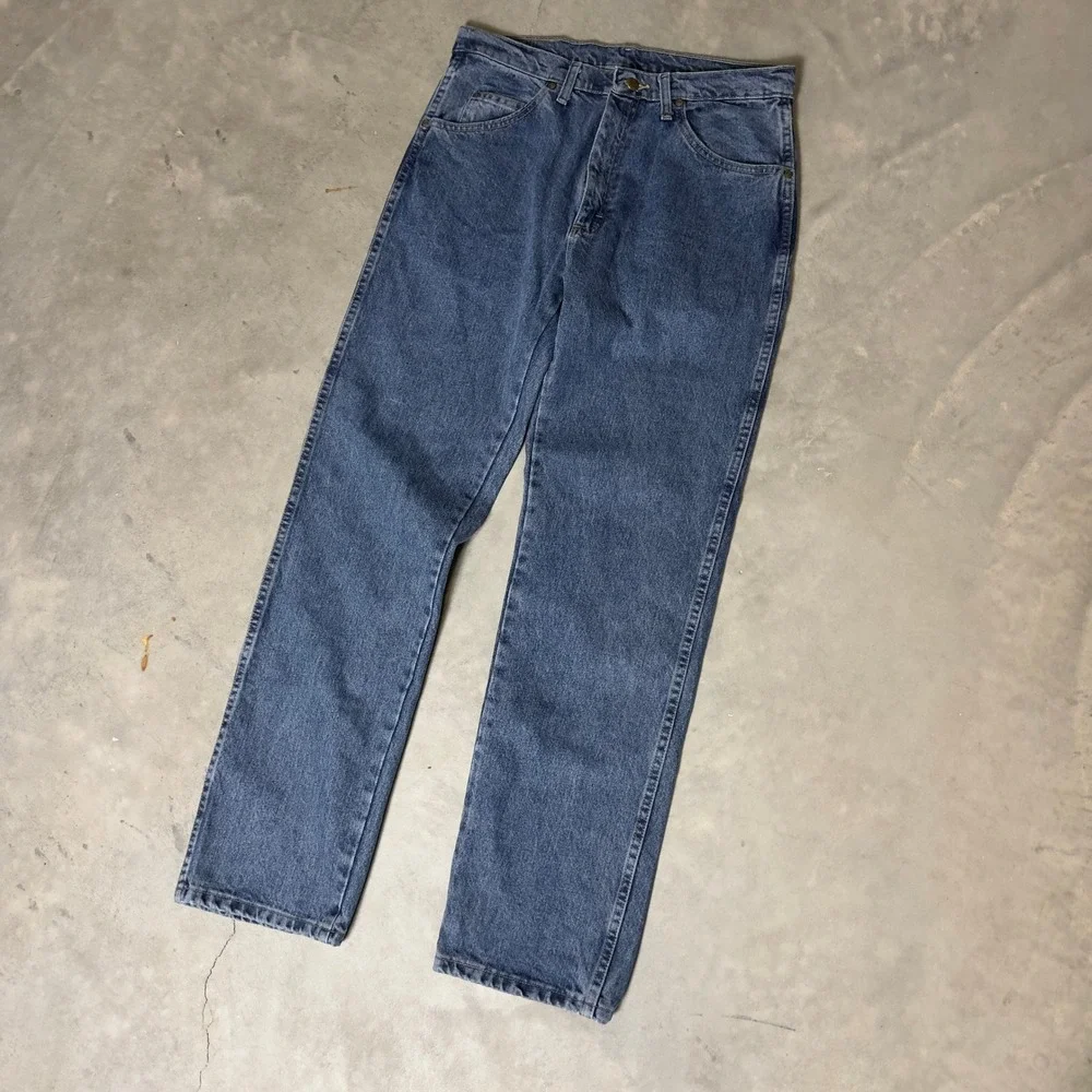 Wrangler Blues Straight Leg Jeans Mens 34x32 Blue Western Workwear Baggy Denim
